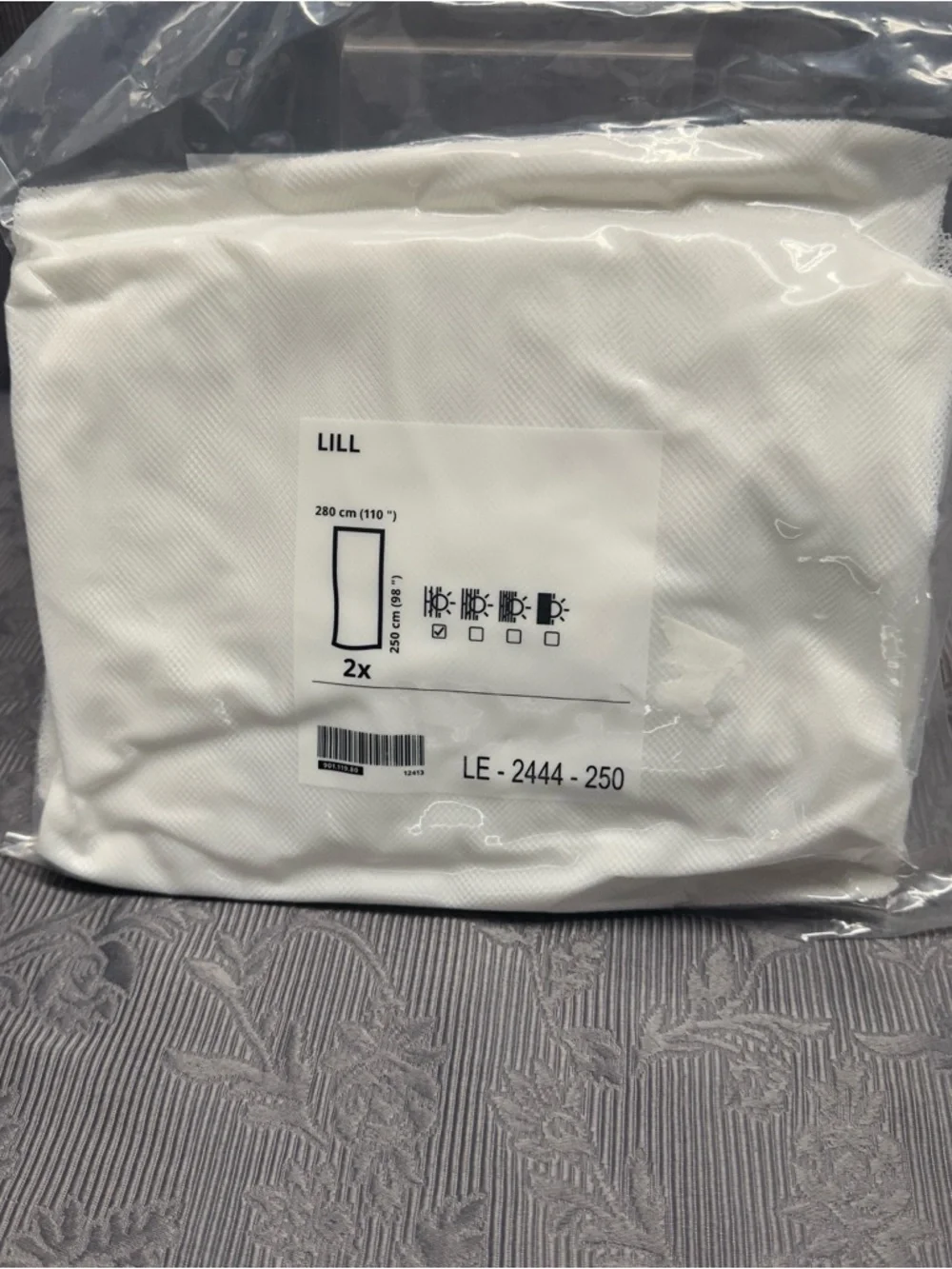 Two Packages IKEA LILL White Sheer Curtain Panels 98
